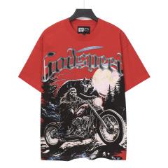 Wolf Knight Motorcycle Red Double-sided Printed Short-sleeved T-shirt 29051343
