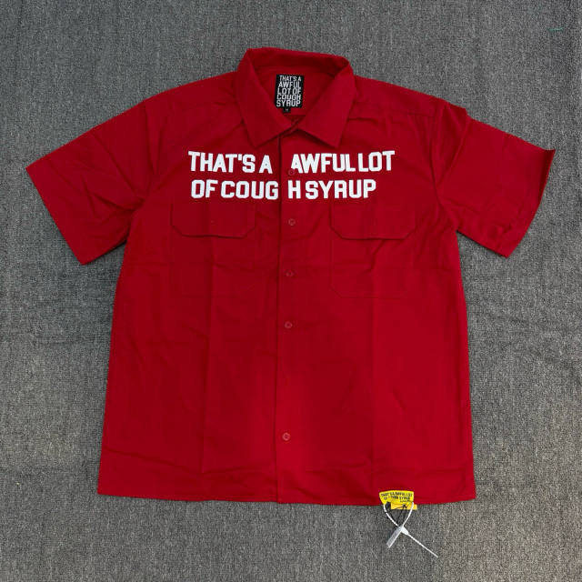 That's A Awful Lot of Cough Syrup American-style Short-Sleeve Work Shirt