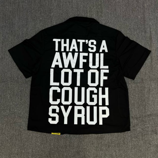 1:1 Top Quality That's A Awful Lot of Cough Syrup American-style Short-Sleeve Work Shirt
