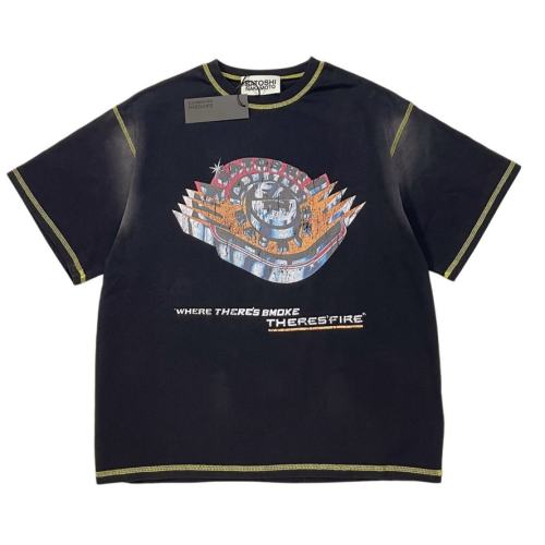 Satoshi Nakamoto Color Contrast Stitching Layered T-shirt