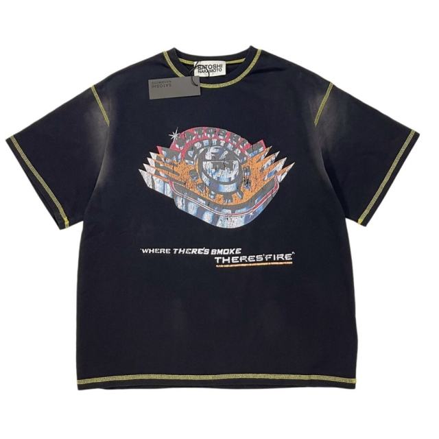 Satoshi Nakamoto Color Contrast Stitching Layered T-shirt