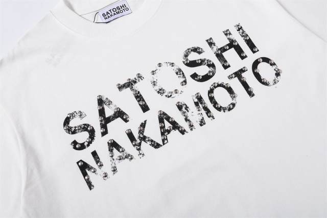 SATOSHI NAKAMOTO Vintage Studded Tee