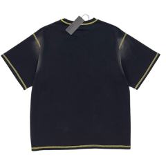 Satoshi Nakamoto Color Contrast Stitching Layered T-shirt