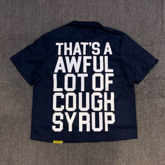 1:1 Top Quality That's A Awful Lot of Cough Syrup American-style Short-Sleeve Work Shirt