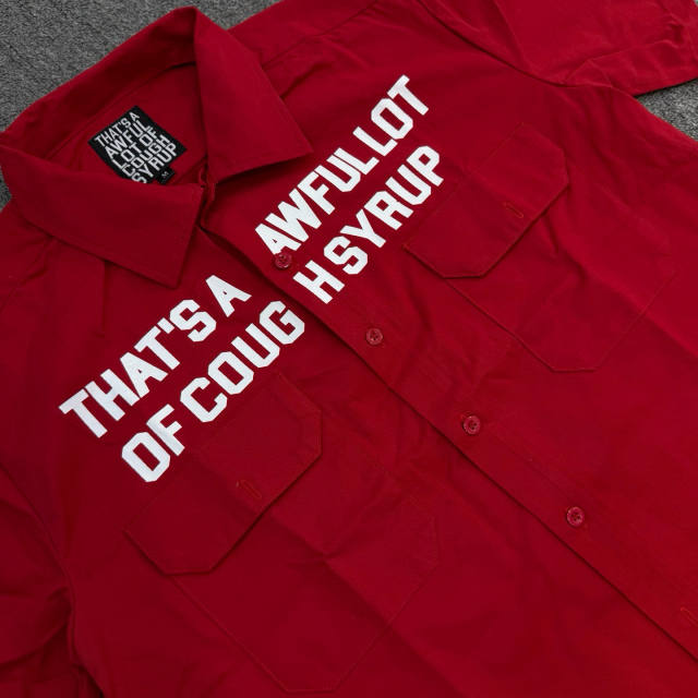 That's A Awful Lot of Cough Syrup American-style Short-Sleeve Work Shirt