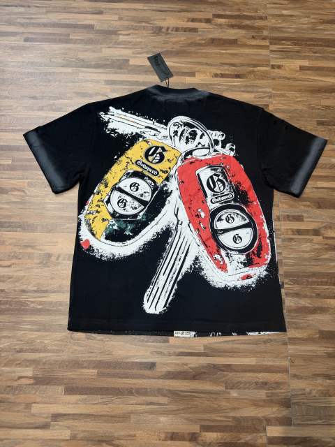 Miami sports car party rhinestone gradient distressed T-shirt 2 colors 29038229