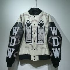 WHO DECIDES WAR Gothic Totem Embroidered PU Rhinestone Biker Jacket