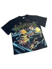 Luxury Car Skeleton Gun Print Washed Version Tee 2 colors 28696500