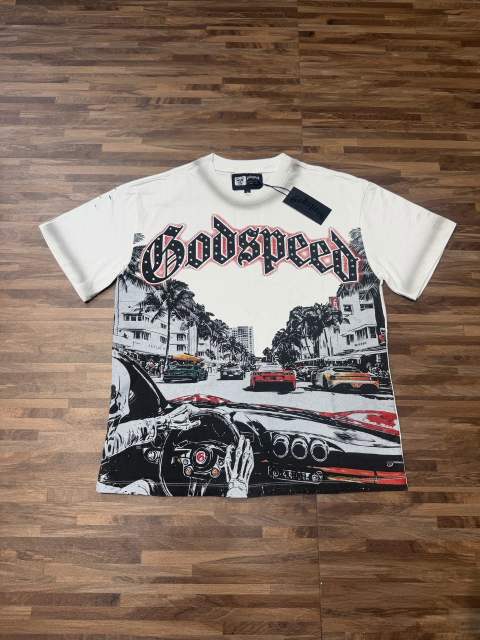 Miami sports car party rhinestone gradient distressed T-shirt 2 colors 29038229