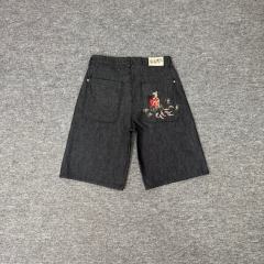 Derschutze American Street Heavyweight Embroidered Denim Shorts