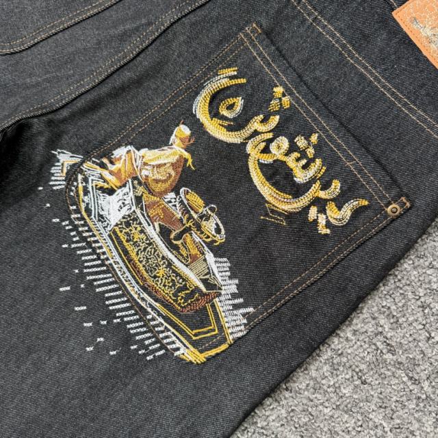 Derschutze American Street Heavyweight Embroidered Denim Shorts