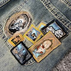 Derschutze Blossom V2 Raw Denim Sakura Embroidery Loose Straight Casual Jeans