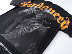 Skeleton Cowboy Falcon vintage washed short-sleeved T-shirt 29044592