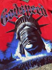 Masked Statue of Liberty Print Washed Version Tee 3 colors 28694019