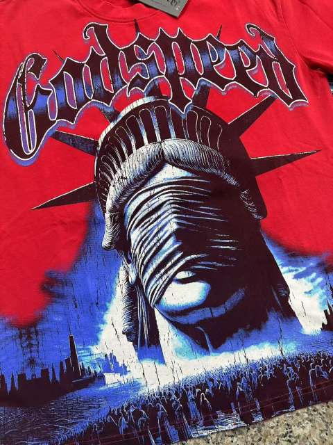Masked Statue of Liberty Print Washed Version Tee 3 colors 28694019