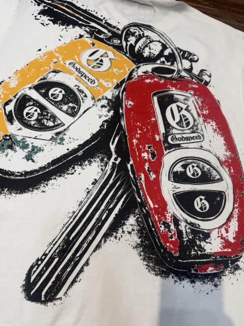 Miami sports car party rhinestone gradient distressed T-shirt 2 colors 29038229