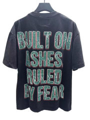 Flame Skeleton Ruined City Print Washed Version Tee 2 colors 28576259