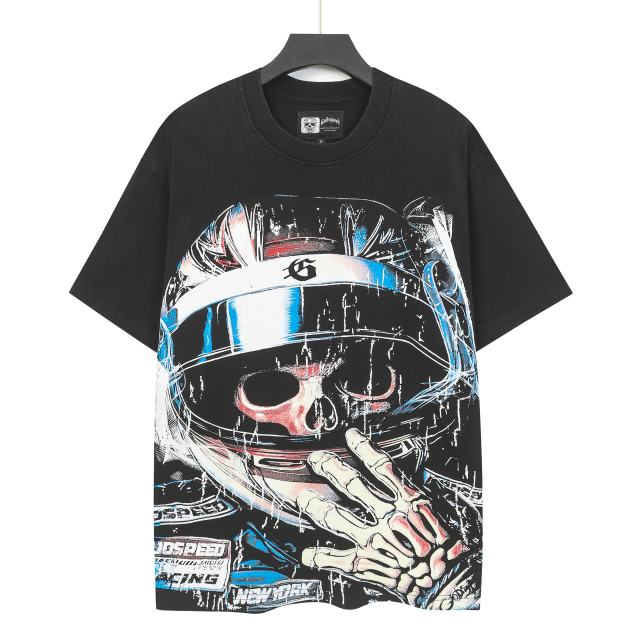 Skeleton Racer Trophy Print Washed Version Tee 2 colors 28696499