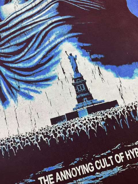 Masked Statue of Liberty Print Washed Version Tee 3 colors 28694019