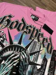 Pink face-covering Liberty Goddess hot-diamond printed T-shirt 29038242
