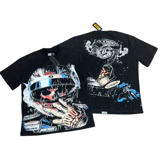 Skeleton Racer Trophy Print Washed Version Tee 2 colors 28696499