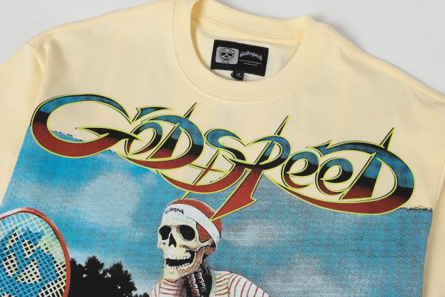 Skeleton Tennis Player Print Washed Version Tee 2 colors 28696497