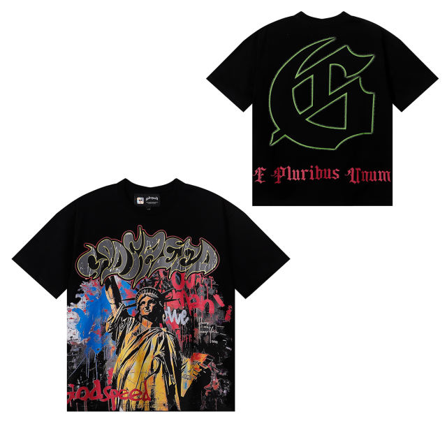 28389261 Statue of Liberty Graffiti Letter Print Tee 3 colors
