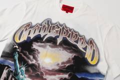 Vintage, laid-back, and free-spirited Goddess gradient letter print T-shirt 29035201
