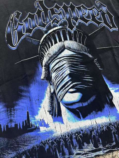 Masked Statue of Liberty Print Washed Version Tee 3 colors 28694019