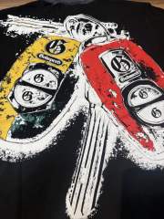 Miami sports car party rhinestone gradient distressed T-shirt 2 colors 29038229