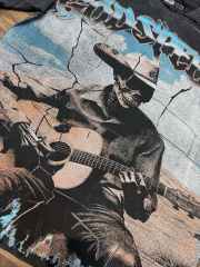Western cowboy skull guitar vintage washed double-sided printed T-shirt 29038247