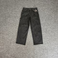 Derschutze Blossom V2 Raw Denim Sakura Embroidery Loose Straight Casual Jeans