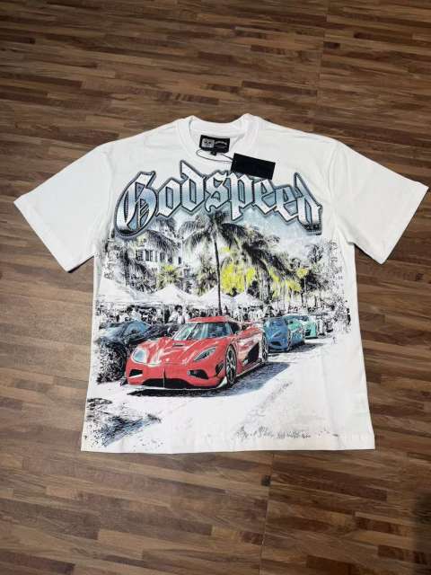Miami sports car party rhinestone vintage short-sleeved T-shirt 29035187