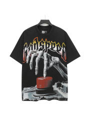 Skull Presses War Initiation Button Printed Washed Version Tee 2 colors 28499577