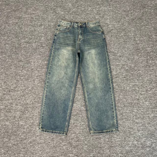 Derschutze Blossom V2 Raw Denim Sakura Embroidery Loose Straight Casual Jeans
