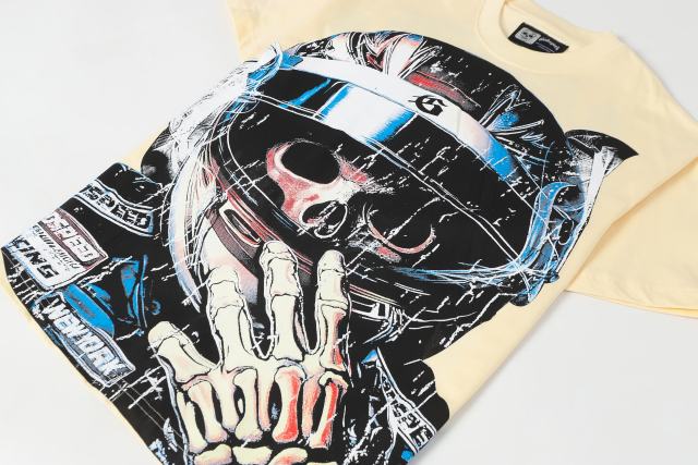 Skeleton Racer Trophy Print Washed Version Tee 2 colors 28696499