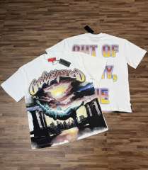 Vintage, laid-back, and free-spirited Goddess gradient letter print T-shirt 29035201