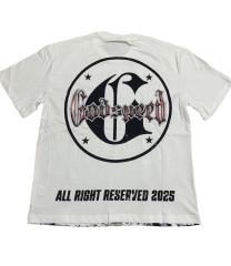 28416771 Newspaper skull Print Washed Version Tee 2 colors