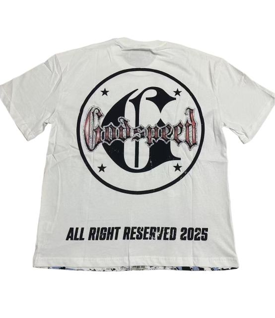 28416771 Newspaper skull Print Washed Version Tee 2 colors