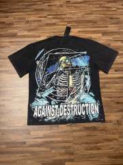 Racing car skeleton double-sided printed vintage washed T-shirt 29038204