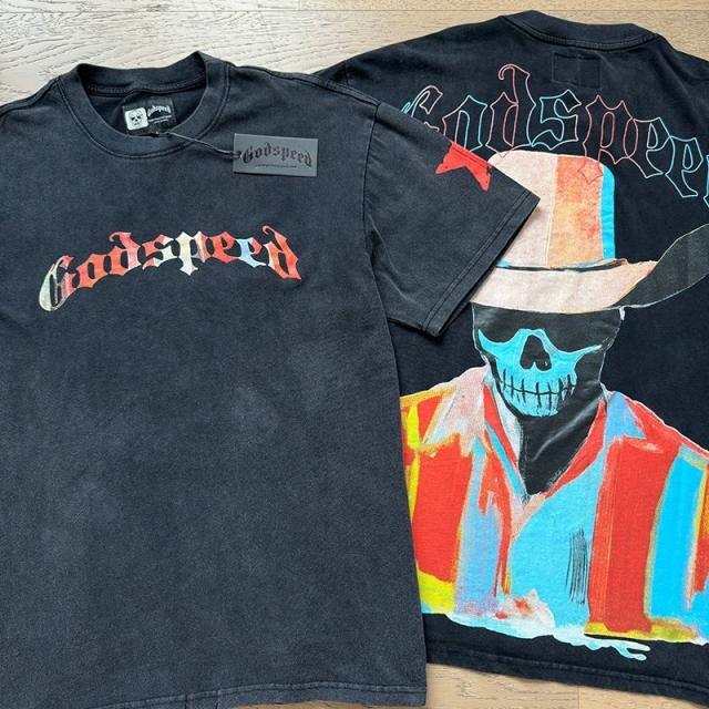 Godspeed Skull Shark Print Tee