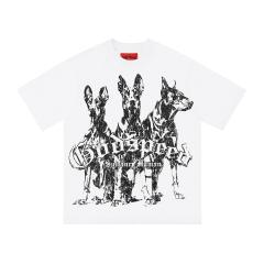 Godspeed Skull Dog Print Tee