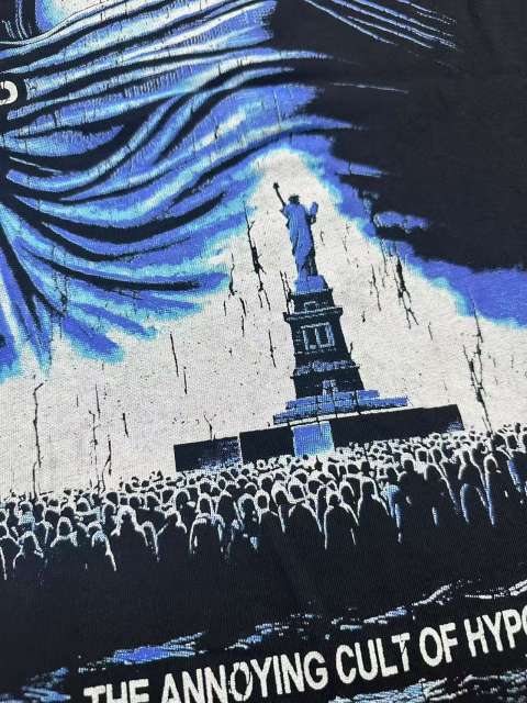 Masked Statue of Liberty Print Washed Version Tee 3 colors 28694019