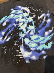 Vintage Blue Flame Skull Liberty Statue Distressed T-shirt 29033496