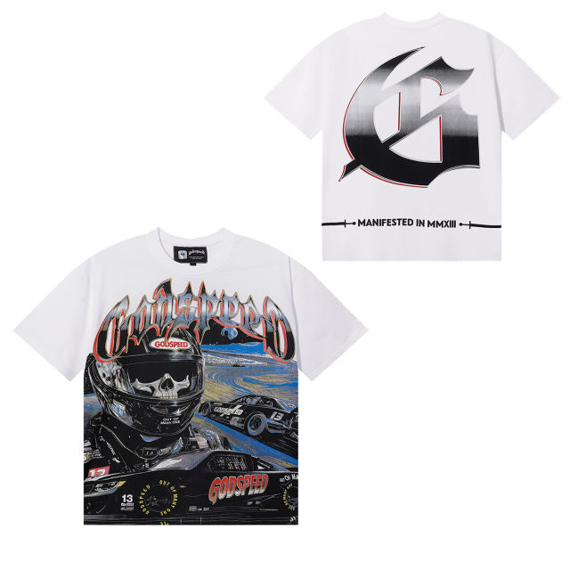 28412250 Skull Race Car Driver Print Tee 3 colors