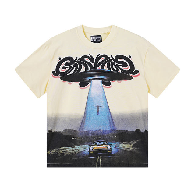 Vintage flying saucer UFO print T-shirt 29047328