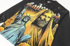 Statue of Liberty Print Washed Version Long Sleeve T-Shirt 2 colors 28691922