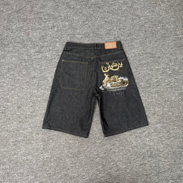 Derschutze American Street Heavyweight Embroidered Denim Shorts