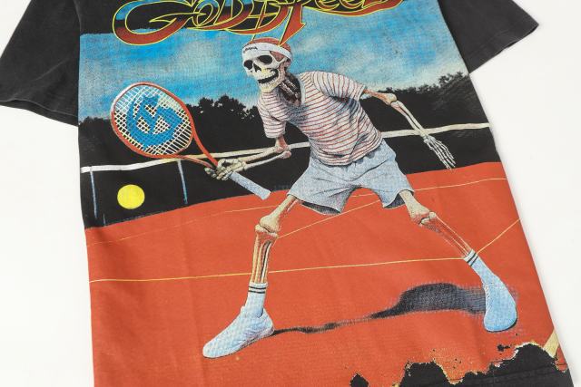 Skeleton Tennis Player Print Washed Version Tee 2 colors 28696497