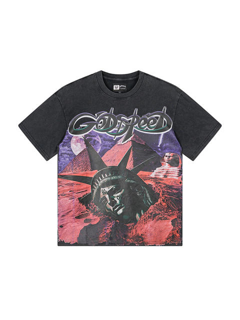 28485566 Desert-Buried Statue Print Washed Version Tee 2 colors